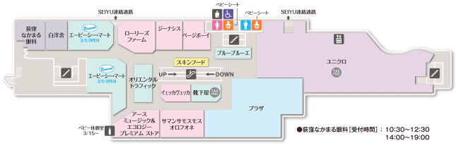 荻窪ルミネ3階マップ（2018年4月現在）